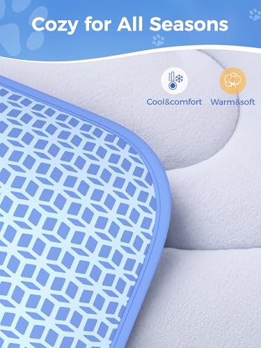 Rywell Dog Cooling Mat, 44”x32” Super Thick & Reversible Cooling Mat for Dogs, Arc-Chill 3.0 & PCM for Long-Lasting Cool a...