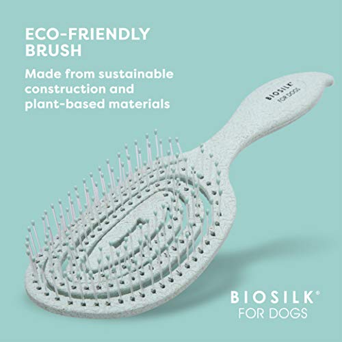 BioSilk for Pets Eco Friendly Detangling Pin Brush for Dogs, Gentle Dog Grooming Brush Designed to Help Remove Knots and T...