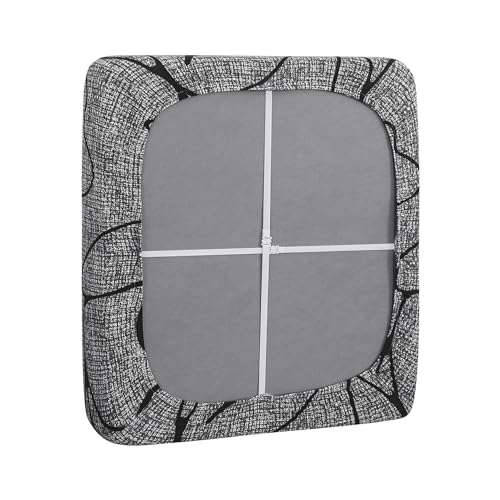 FORCHEER Waterproof Patio Cushion Covers 20x20 Floral Printed Stretch Outdoor Cushion Seat Covers Set of 2 Wicker Chair Wa...