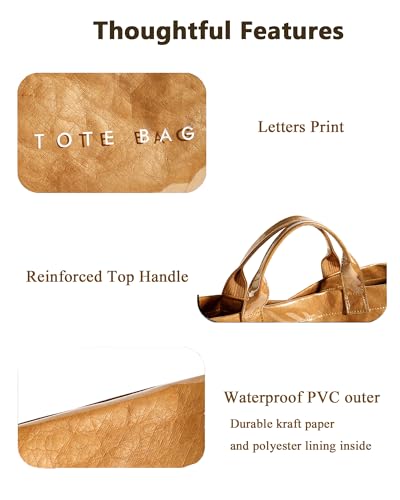 BBIQI PVC Tote Bag for Women Waterproof Plastic Summer Tote Letter Print Hobo Handbag for Beach, Pool, Picnic, Travel & Gift