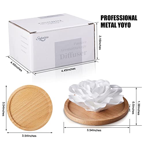 Passive Essential Oil Diffuser,Aromatherapy Passive Mini Ceramic Essential Oil Small Diffuser for Desk Office Home Gift (R...