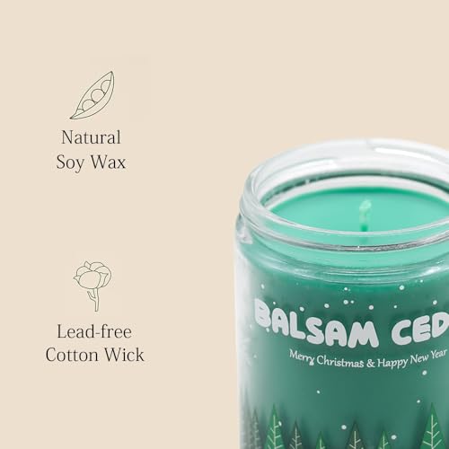 Christmas Candles - Christmas Gifts for Women & Men, 4 Pack Natural Soy Wax with Holiday Scents, Perfect for Xmas, New Yea...