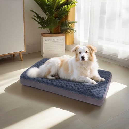 GOHOO PET Orthopedic Memory Foam Bed for Large Dogs, Waterproof Cooling Pet Mats for Crate with Removable Washable Cover,I...