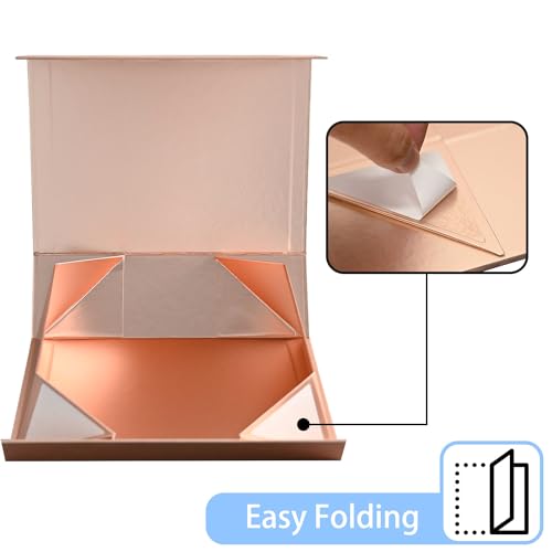 LIFELUM Gift Box for Presents 13.8'' x 8'' x 4.45'' Rose Gold Luxury Gift Box with Magnetic Lid Gift Boxes Contains Card, ...