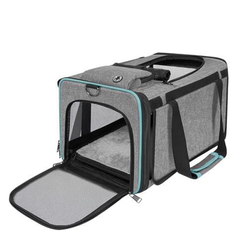 GAPZER Soft-Sided Pet Carrier for Air Travel 18x11x11 Inch - Underseat Cabin Carry Bag for Small Cats & Dogs Under 15 lbs