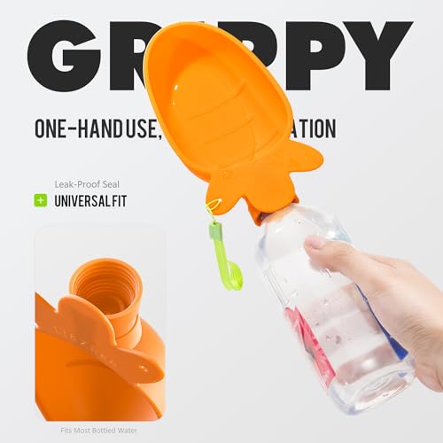 Li & Zhao Portable Dog Water Bottle Dispenser - Leak Proof Portable Water Bowl for Dog Foldable Carrot Water Bowl Travel S...