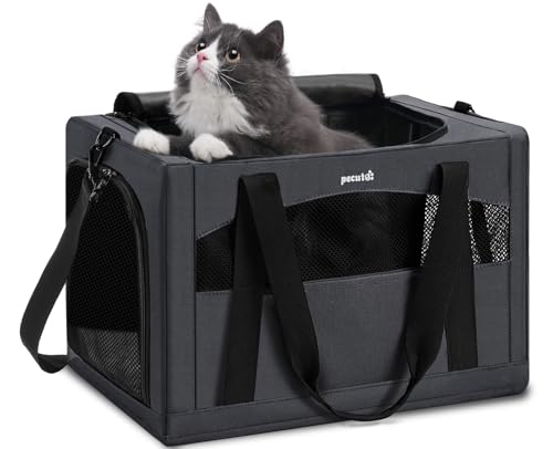 Pecute Cat Carrier Stable, Pet Carrier with Hidden Anxiety Relief Partition & Stable Steel Frame, Safe Cat Carrier for Car...