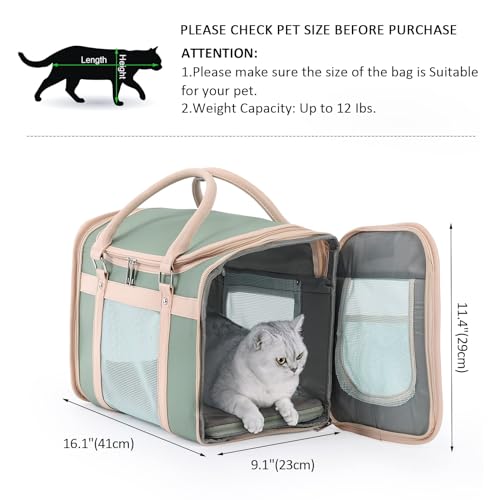 Lilliella Pet Carrier Backpack, Airline Approved TSA, Waterproof PU Foldable, 360° Ventilated, Light‑Blocking, Washable Tr...