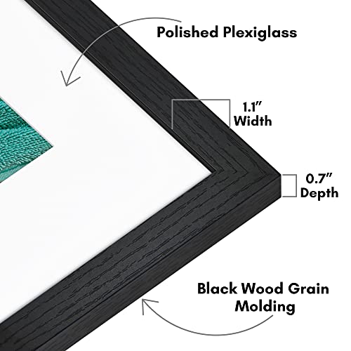 Americanflat 16x20 Picture Frame with Polished Plexiglass - Use as 11x14 Frame with Mat or Display 16x20 Photo Without Mat...