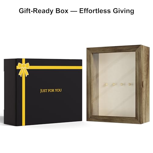Love-KANKEI Shadow Box Frame 8x10 Shadow Box Display Case with Linen Back Memorabilia Awards Medals Photos Memory Box Gift...
