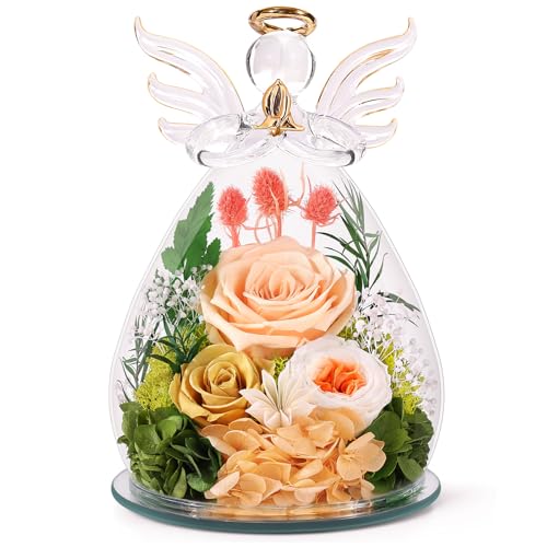 Bessol Gifts for Mom Birthday Flowers for Women Mothers Day Flowers for Delivery Preserved Roses Forever Flower in Glass A...
