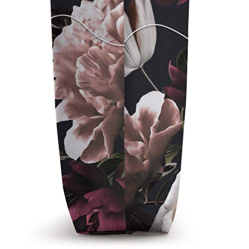 Jennifer - Elegant Floral Rose & Peony Personalized Name Tote Bag