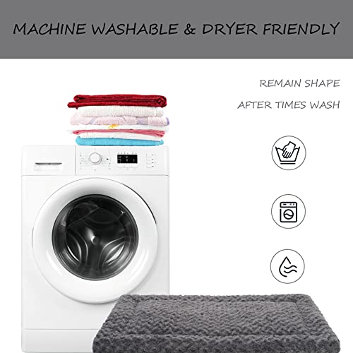 Washable Dog Bed Mat Ultra Soft Dog Crate Pad Comfy Fluffy Pet Kennel Beds Sleeping Mattress for Large Jumbo Medium Small ...