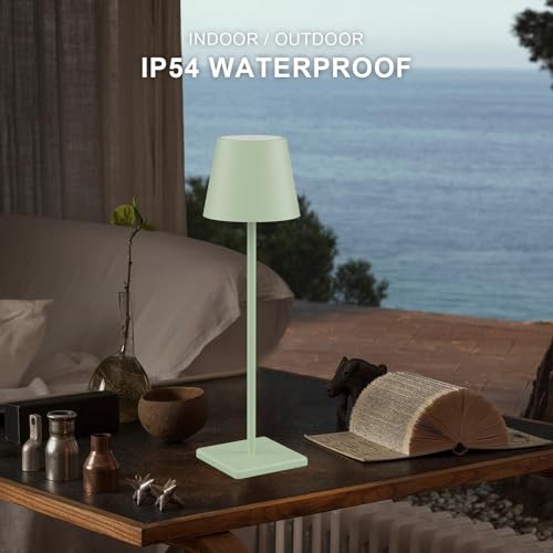 Aoceley 2-Pack LED Cordless Table Lamp, Rechargeable Battery Desk lamp 3W 5500mAh Battery Operated Stepless Dimming Modern...