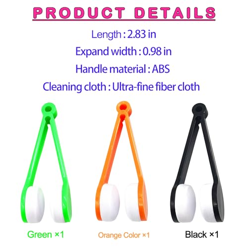 Sun Glasses Eyeglass Cleaning Soft Brush Tool Mini Microfiber Portable Sunglasses Spectacles Cleaner Cleaning Clip-3 Pieces