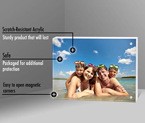 Americanflat 8x10 Acrylic Picture Frame - Double Sided Frames with Magnetic Corners - Transparent Acrylic Frames for Desk ...