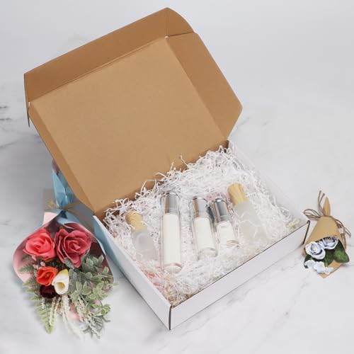 RLAVBL 12x9x3 Shipping Boxes Set of 6, White Corrugated Cardboard Box for Packing, Mailing, Business