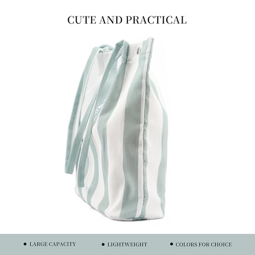 Corduroy Tote Bag Cute Tote Bags for Women Shoulder Bag with Inner Pocket for Work Beach Travel and Shopping Grocery