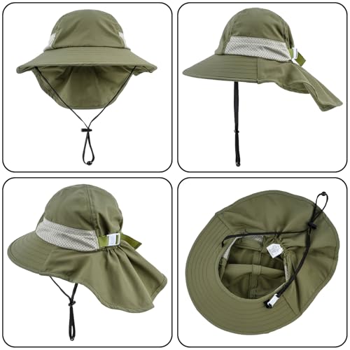 Toddler Baby Sun Hat Kids Summer Beach Essentials Adjustable Beach Hats with Bucket Wide Brim for Boys Girls Age 0-14 Years