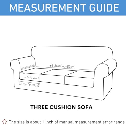 hyha Outdoor Couch Cushion Covers, Sectional Couch Sofa Covers Washable, Jacquard Diamond Lattice, Stretch Sofa Seat Cushi...