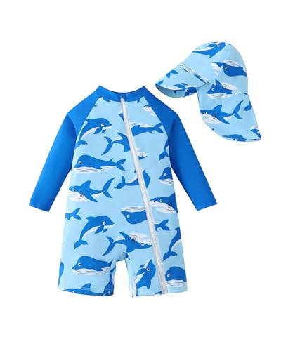 Baby Boy Girl Swimsuit Rash Guard Swimwear Zipper Toddler One Piece Bathing Suit Unisex Sun Protection Sunsuit