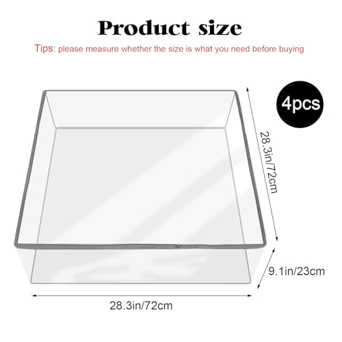 HFYZZ 4 Pcs Plastic Sofa Seat Cushion Covers Clear PVC Waterproof Sofa Couch Covers Sofa Seat Slipcover for Against Cat Do...