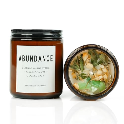 Natural Crystal Candle,Abundance, Crystal Ritual, Spiritual, Money Prosperity, Candle Spell.(Abundance)