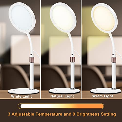 Sozapooty Light Therapy Lamp, UV-Free 10000 Lux Therapy Light with 3 Color Temperature Modes & Adjustable Brightness & Tim...
