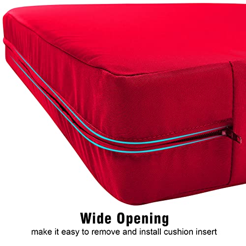 GUEGLSA Waterproof Outdoor Cushion Covers 22x22x4, Patio Replacement Cushion Slipcovers, Chair Cushion Slip Cover, Set of ...