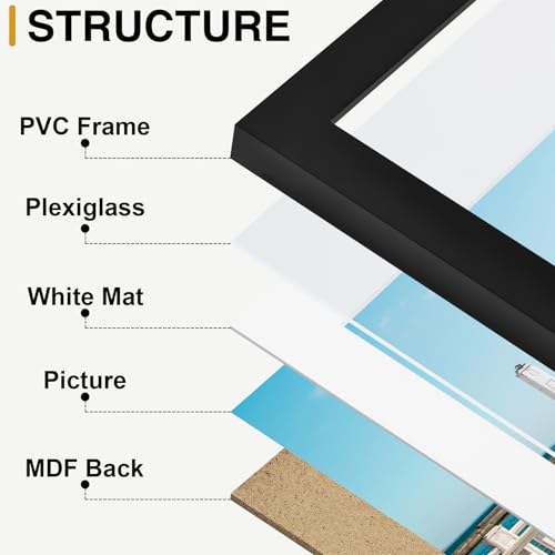 decorUhome Picture Frames Collage Wall Decor for Photo Gallery Display, Assorted Picture Frames set of 10 Including Two 8x...