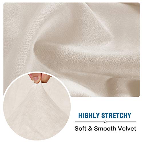 H.VERSAILTEX Velvet Stretch Couch Cushion Cover Plush Cushion Slipcover for Chair Loveseat Sofa Cushion Furniture Protecto...
