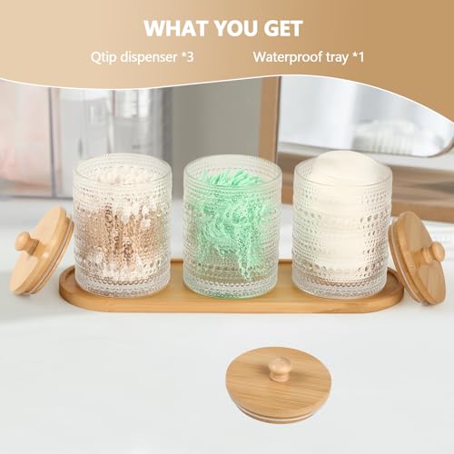 eggs sound 3 Pack Qtip Holder - Bathroom Organizers and Storage, Cotton Round Pad Holder Floss Pick Cotton Ball Holder wit...