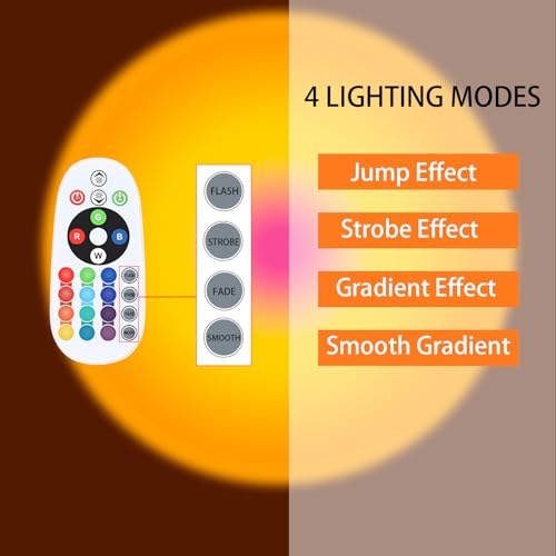Spacenight Sunset Lamp Projector Multi-Color Multi-Mode, Dimmable, Timing, Music Rhythm, Sunset Background Wonderful Visua...