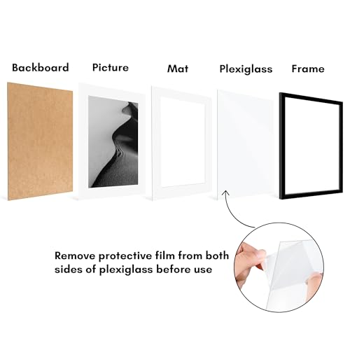 Americanflat 16x20 Picture Frame with Polished Plexiglass - Set of 2 - Use as 12x16 Frame with Mat or Display 16x20 Photo ...