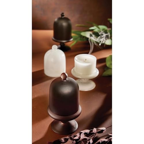 47th & Main Scented Candles Matte Cloche Footed Decorative Glass Candle for Home Decor, 3.25" Dia x 6.5" Tall, White/Cashm...