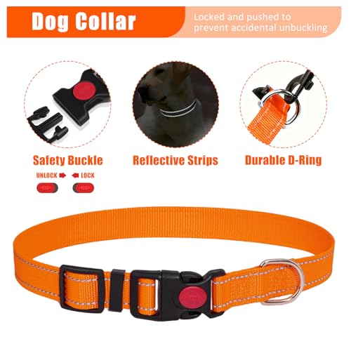 YXFDOYT No Pull Dog Harness Adjustable Collar & Leash Set - Dog Halter Harnesses Collapsible Bowls & Poop Bag Dispenser Mu...