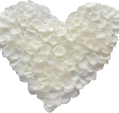 Cynamorkit Ivory Rose Petals 3300 PCS Fake Rose Petals for Wedding, Engagemengt, Proposal Decor.Artificial Flower Petals f...