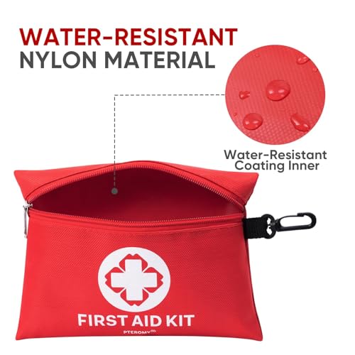 PTEROMY 150 Piece Mini First Aid Kit, Portable Small Emergency Kits Compact 1st Aid Kit for Car, Travel, Home, Camping, Ou...