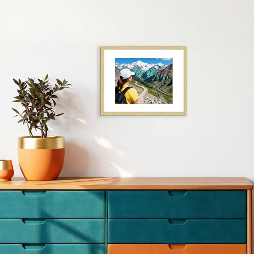 Giftgarden 11x14 Picture Frame Gold, Metal Photo Frame Display Pictures 8x10 with Mat or 11x14 Without Mat, Vertical or Ho...