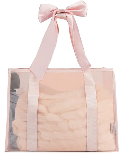 KUAK Iridescent Clear Beach Tote Bag for Women Girls Large Waterproof with Inner Zipper Pocket for Swim Pool Travel Vacation
