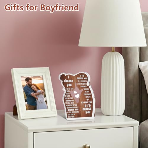 Gifts for Him Her Boyfriend Girlfriend, I Choose You Acrylic Sign Desk Decor, Birthday Gifts for Women Men, Anniversary We...