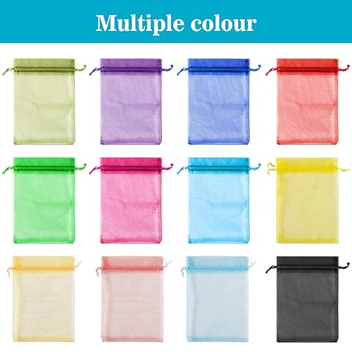Sukh 120PCS Organza Bags 4''x6'' - Muticolor Small Sachet Jewelry Gift Favor Bags Drawstring Mesh Bags Gifts Valentines We...