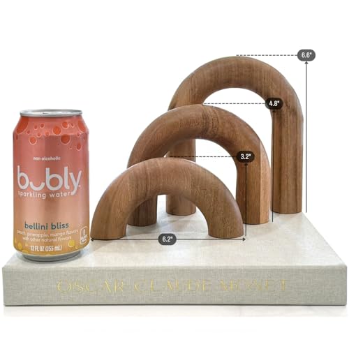 Product Elevations Wooden Arch Decor Set of 3 - Shelf Decor Aesthetic for Coffee Tables, Bookshelves, & Entryways - Acacia...