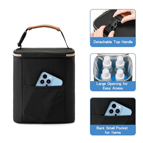 BABEYER Breastmilk Cooler Bag with Ice Pack Fits 4 Baby Bottles Up to 9 Ounce, Baby Bottle Cooler Bag Suitable for Nursing...