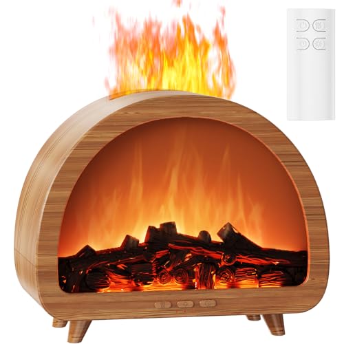 Diffuserlove Fireplace Essential Oil Diffuser Flame Aromatherapy Scent Diffuser Oil Machine Cool Mist Humidifier Colorful ...