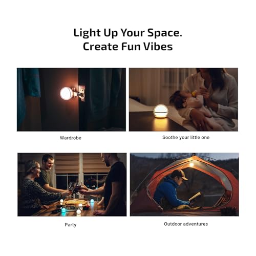 OLIGHT Sphere Smart Night Light, 75 lumens Stepless Dimming Table Lamp with Remotely APP Control, Magnetic Rechargeable RG...