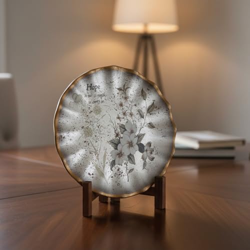 Wooden Plate Stands for Display, 7 Inch Plate Holders for Displaying, Rustic Folding Decorative Picture Frame Stand Easel ...