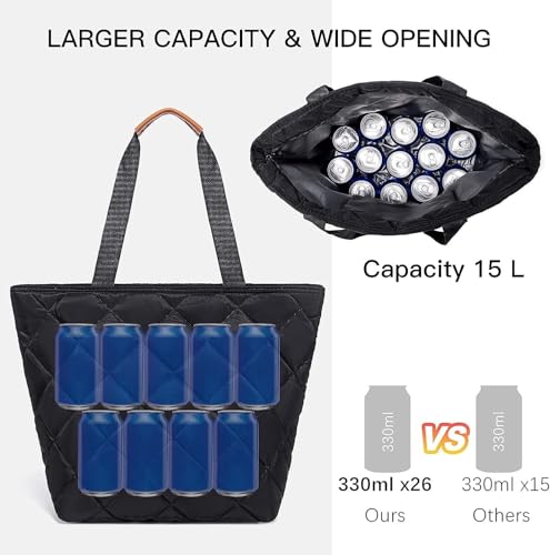 TIIOCTI Insulated Cooler Bag Reusable Grocery Tote Bags Transport Large Lunch Box for Women