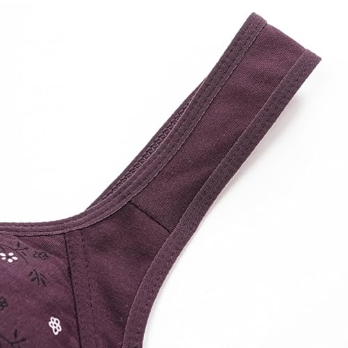 Daisy Bras for Older Women Front Closure Convenient Everyday Bras Mid Buttons Comfortable No Underwire Gathering Bras
