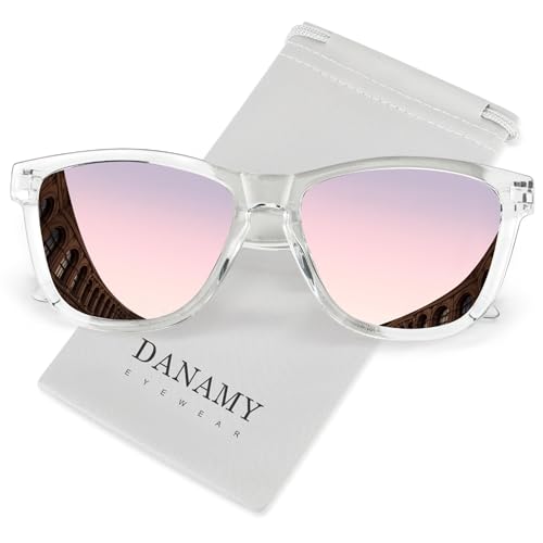 DANAMY Sunglasses Womens Polarized Sunglasses for Women Trendy Designer Mirrored UV400 Protection Sun Glasses